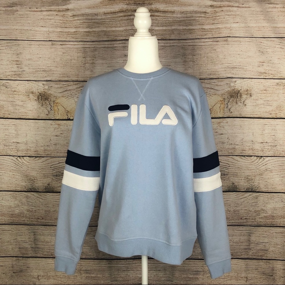 Fila Baby Blue Natalie Spell-out Crewneck Sweatshirt